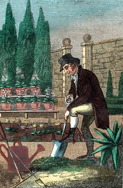 Bir bahçıvan kürekle kazıyor, 1821 by Unbekannt