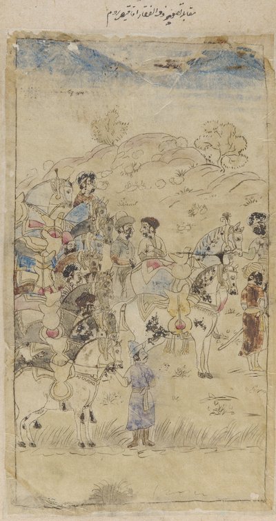 19. yüzyılın başlarında bir grup adam ve at. by Unbekannt