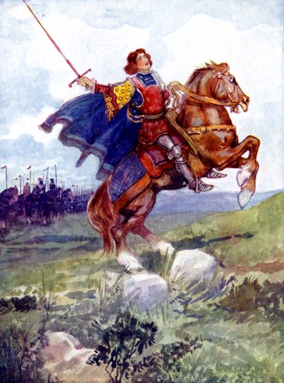 Yetiştirme ata binen bir şövalye by Unbekannt