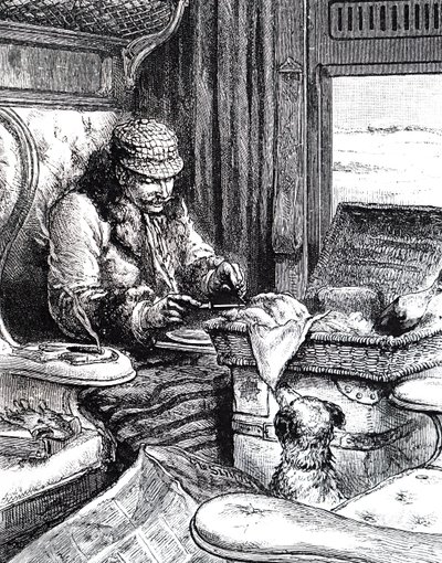 Birinci sınıf vagonda bir adam. by Unbekannt