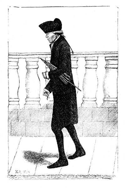 Kolunun altında şemsiyeyle yürüyen bir adam, 1784 by Unbekannt