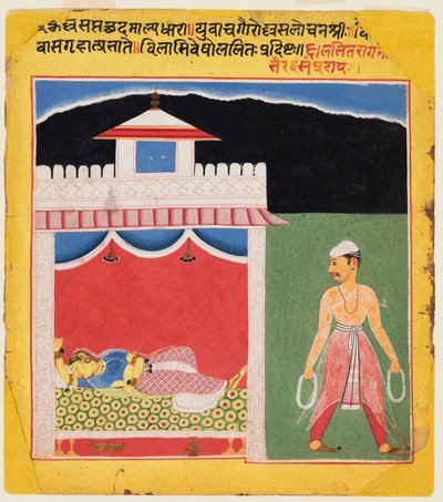 Ragamala serisinden bir sayfa: Lalita Ragini, c. 1600. by Unbekannt