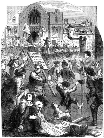 Parlamento Binası dışında isyankar bir meclis, Londra, 18. yüzyıl 19. yüzyıl by Unbekannt