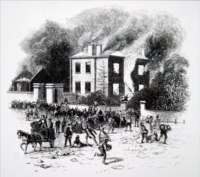 1791 Birmingham İsyanlarından bir sahne. by Unbekannt