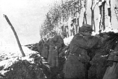 Yedek piyadelerle dolu bir siper, Pas-de-Calais, Fransa, kış, 1915 by Unbekannt