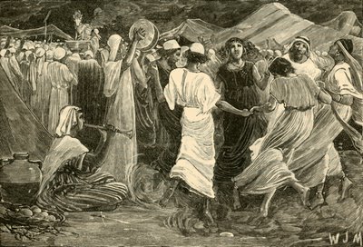 Aaron ve Buzağıya Tapan İsrailliler, 1890. by Unbekannt