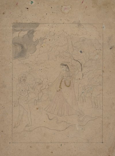 Abhisarika kahramanı Geceyi Esmerleştirmek, K.900. by Unbekannt