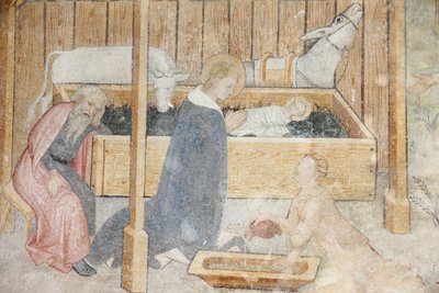 Abondance manastır kilisesi freski: doğum sahnesi, Abondance, Fransa by Unbekannt