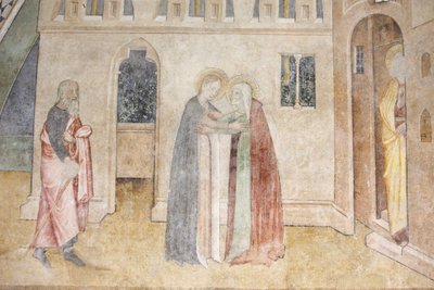 Abondance manastır kilisesi freski: Visitation, Abondance, Fransa by Unbekannt