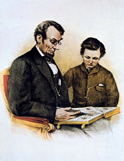 Abraham Lincoln ve oğlu Tad, 9 Şubat 1864 by Unbekannt