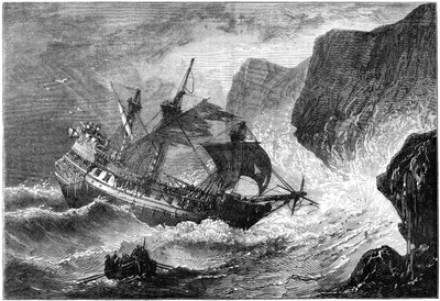 Amiral Somers gemisini karaya çıkarıyor, Bermuda, 1609 c1880 by Unbekannt
