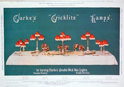 Clarkes Cricklite Lambaları için Reklam, 1899 by Unbekannt