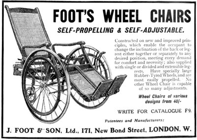 Foots tekerlekli sandalye reklamı, 1910 by Unbekannt
