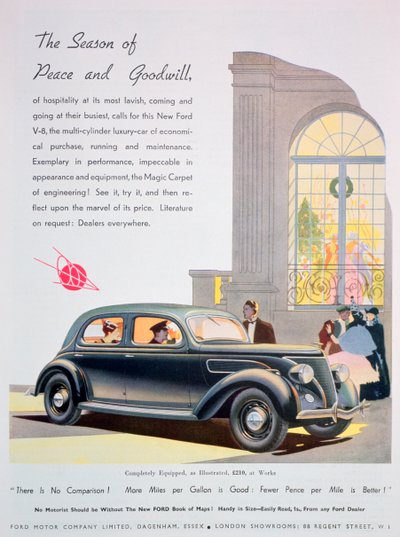 Ford motorlu arabalar için reklam, 1936 by Unbekannt