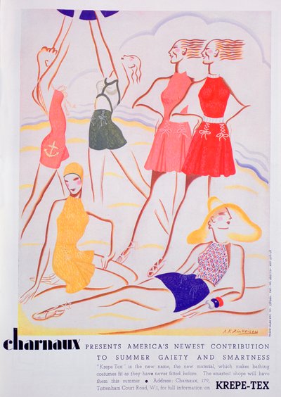 Krepe-Tex banyo kostümleri için reklam, 1935 by Unbekannt