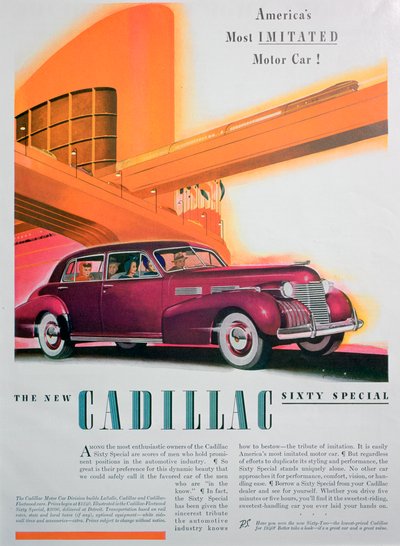 Cadillac Sixty Special otomobilinin reklamı, 1940 by Unbekannt