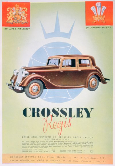 Crossley Regis arabasının reklamı, 1935 by Unbekannt