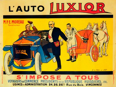 Luxior arabaları için reklam, c1912-1914 by Unbekannt