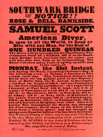 1840, 1948, Samuel Scott tarafından yapılan dublör gösterilerinin reklamı. by Unbekannt