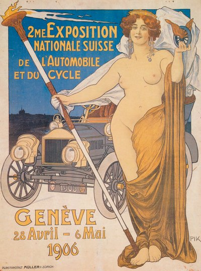 İkinci İsviçre Ulusal Otomobil ve Bisiklet Fuarı için Reklam, Cenevre, 1906 by Unbekannt