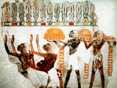 altın taşıyan Afrikalılar, c1400 M.Ö. by Unbekannt