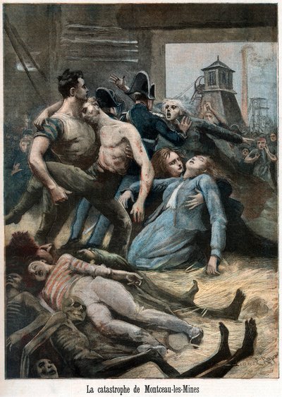 Bir maden kazasının ardından, Montceau-les-Mines, Fransa, 1895 by Unbekannt