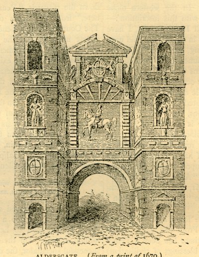 Aldersgate, 1670, c1872. by Unbekannt