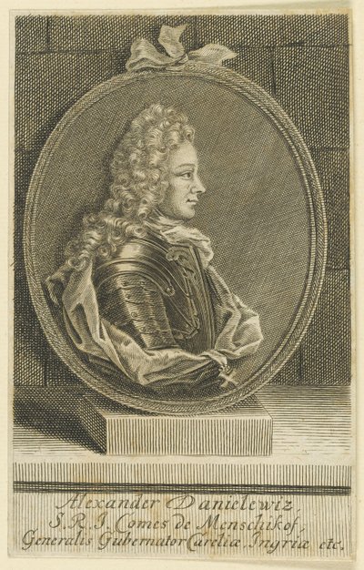 Alexander Danilovich Menshikov, Generalissimo, Kutsal Roma İmparatorluğu Prensi, 1705. by Unbekannt