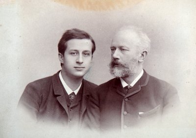 Rus piyanist ve orkestra şefi Alexander Siloti ve Rus besteci Peter Tchaikovsky, 1888 by Unbekannt