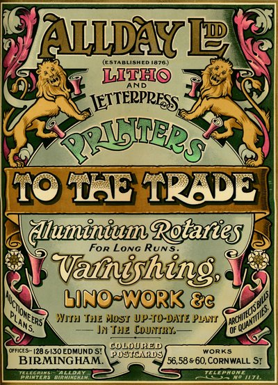 Allday Ltd - reklam, 1907 by Unbekannt