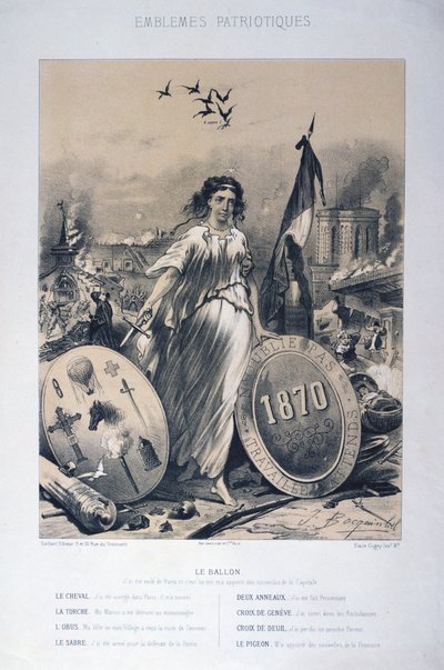 Fransız vatansever amblemlerinin alegorisi, 1870 by Unbekannt