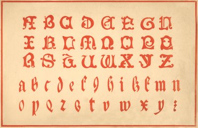 Alfabe, A-Z harfleri, büyük ve küçük harf by Unbekannt