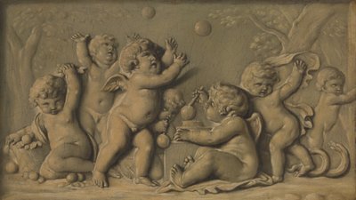Amorini bir çift oynuyor, 1770-90. by Unbekannt