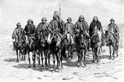 Bir Araukanlı Mapuche şefi ve ekibi, ŞiliArjantin, 1895 by Unbekannt