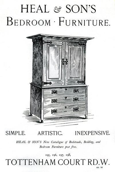Heal and Sons yatak odası mobilyaları için bir reklam, 1898 by Unbekannt