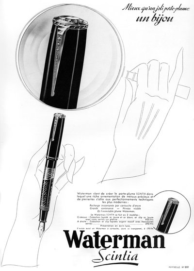 Waterman kalemleri için bir reklam, 1938 by Unbekannt