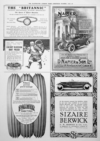 Illustrated London News gazetesinde bir reklam sayfası, Noel, 1916 by Unbekannt
