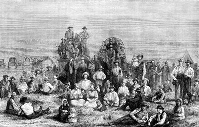 Çölde bir Mormon kampı, c1846 c1880 by Unbekannt