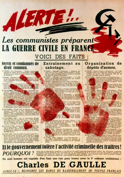 Anti-Komünist Gaullist yanlısı afiş, 1949 by Unbekannt