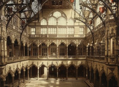 Anvers (Anvers). Borsanın iç görünümü. 1900 civarı. Fotoğraf Photoglob / Zürih by Unbekannt