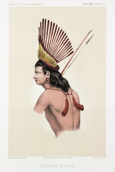 Apinage savaşçısı, Brezilya, c 1843-1847 by Unbekannt
