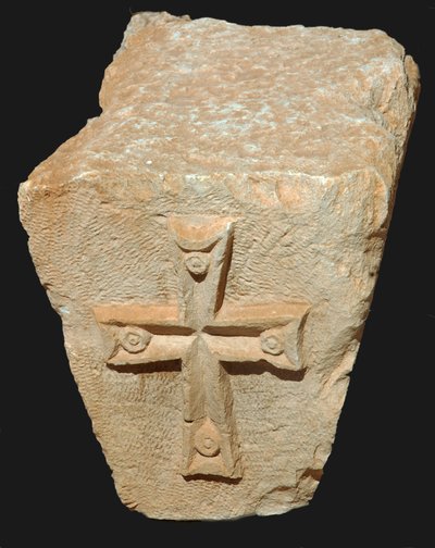 Haç (taş) ile süslenmiş bir Bizans başkentinin mimari detayı by Unbekannt