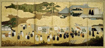 Portekiz gemisinin gelişi. Nanban ekranı, ca. 1600 by Unbekannt
