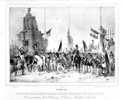 Rouen, Elbeuf ve Le Havre Vatanseverlerinin Gelişi, Paris, 30 Temmuz 1830 by Unbekannt