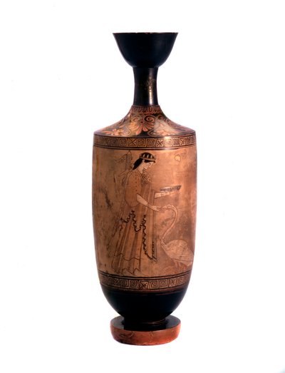 Bir kuğu ile Artemis. Lekythos, beyaz zemin, MÖ c490 by Unbekannt