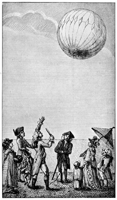 Bir Montgolfier balonunun yükselişi, 18. yüzyılın sonları, 1910 by Unbekannt