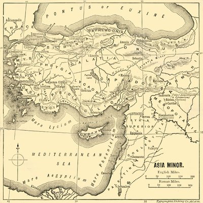 Küçük Asya - Harita, 1890. by Unbekannt