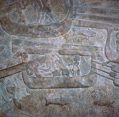Ahşabın taşınmasına ilişkin Asur kabartması by Unbekannt