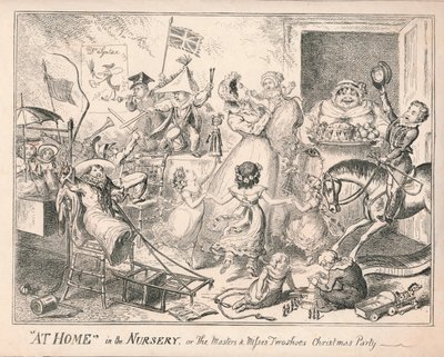 Kreşte Evde veya Ustalar ve İki Ayakkabıyı Kaçıranlar Noel Partisi, 1835. by Unbekannt