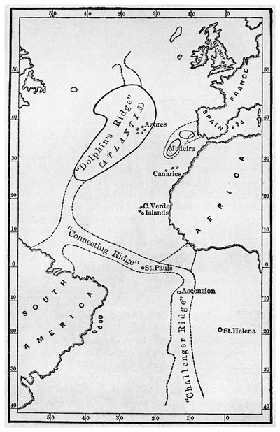 Atlantis: efsanevi kıtanın yerini gösteren bir harita, c1882 1956 by Unbekannt